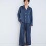 Homewear textile - Chemise de Pyjama en Soie Gris Ardoise Luxe - FOO TOKYO