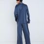 Homewear textile - Chemise de Pyjama en Soie Gris Ardoise Luxe - FOO TOKYO