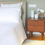 Bed linens - Luxury Plain White Duvet Cover, 600 Thread Counts, 100% Cotton Sateen, Cord Stitch & 5 CM Flap - VIDDA ROYALLE