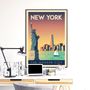 Affiches - AFFICHE VOYAGE VINTAGE NEW YORK CITY | POSTER ILLUSTRATION VILLE ETATS-UNIS - OLAHOOP TRAVEL POSTERS