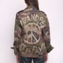 Apparel - Vintage French  Jacket Hand Painted Love & Peace - PLACE D' UJI