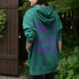 Apparel - Green Hoodie Hand Painted Skull painting UPPY - PLACE D' UJI