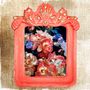 Design objects - Antique Wooden Frame with Milagros Charms - PINK PAMPAS