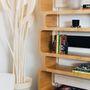 Bookshelves - Copacabana Bookcase in Natural Oak Veneer and Brsuhed Brass Details - DUISTT