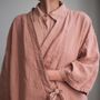 Homewear textile - Tailleur kimono en chanvre pur - COULEUR CHANVRE