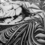 Foulards et écharpes - Foulard / carré imprimé 100 % twill de soie - LEGEND BLACK & WHITE 90 x 90 cm - roulotté à la française - Maison Fétiche - MAISON FÉTICHE