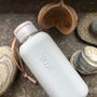 Travel accessories - HANDMADE GLASS BOTTLE SQUIREME. Y1 (600ml) WHITE DOVE SILICONE SLEEVE SUSTAINABLE REUSABLE  - SQUIREME.