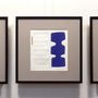 Tableaux - gravure et gaufrage 40cm x 40 cm bleu - FOUCHER-POIGNANT