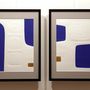 Paintings - engraving and embossing 45 cm x 60 cm series 2 blue - FOUCHER-POIGNANT