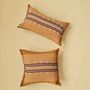 Fabric cushions - TAPA Backstrap Loom Hand Woven Natural Color Dyed with Glass Beads Cushion Cover - HER WORKS