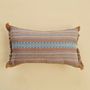 Fabric cushions - KATAENG Backstrap Loom Hand Woven Natural Color Dyed with Glass Beads Cushion Cover - HER WORKS