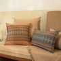 Fabric cushions - AHLAAT Backstrap Loom Hand Woven Natural Color Dyed with Glass Beads Cushion Cover  - HER WORKS