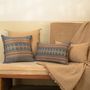 Fabric cushions - AHLAAT Backstrap Loom Hand Woven Natural Color Dyed with Glass Beads Cushion Cover - HER WORKS