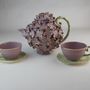 Ceramic - CINDERELLA TEA SERVICE, PINK AND GOLD, HANDMADE IN ITALY, 2021 - MOSCHE BIANCHE