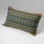 Coussins textile - Housse de coussin tissée à la main, couleur naturelle, teintée avec des perles de verre, par AHLAAT - HER WORKS