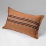 Fabric cushions - TAPA Backstrap Loom Hand Woven Natural Color Dyed with Glass Beads Cushion Cover - HER WORKS