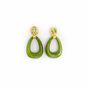 Apparel - Green Chunky Leaf Earrings - NACH