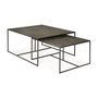 Coffee tables - Pentagon nesting coffee table set - whisky - ETHNICRAFT