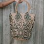 Bags and totes - Hand printed natural jute bag/shopping bag/TOTE BAG - MON ANGE LOUISE