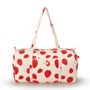 Bags and totes - Large travel bag organic cotton - Pink strawberry - HOLI AND LOVE