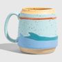 Outdoor decorative accessories - 16 oz Stoneware Sea Glass Mug - Waves - UNITED BY BLUE