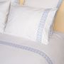 Bed linens - Greek Blue Braided Flat Sheet - ALDÉLINDA HOME