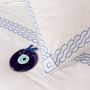 Bed linens - Pair of square pillowcases Braided Greek blue - ALDÉLINDA HOME