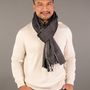 Foulards et écharpes - Le Grand Krama Chaud Epais Noir Ebène - KRAMA HERITAGE