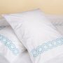 Bed linens - Pair of rectangular pillowcases Polka Turquoise - ALDÉLINDA HOME