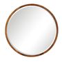 Mirrors - Stewart Modern Bevelled Wall Mirror - Natural Wood 24 Inch   - MH LONDON