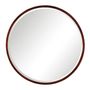 Mirrors - Stewart Modern Bevelled Wall Mirror - Walnut 29.5 Inch  - MH LONDON