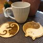 Gifts - Set of 4 Wooden Cat Coasters Housewarming Gift - BHDECOR
