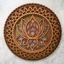 Autres décorations murales - Mandala fleur de lotus, tenture murale en bois - BHDECOR