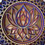 Autres décorations murales - Mandala fleur de lotus, tenture murale en bois - BHDECOR