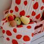 Fabric cushions - Quilted cushion in organic cotton - Pink Strawberry - HOLI AND LOVE