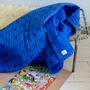 Throw blankets - Quilted plaid in organic cotton - Blue bird - HOLI AND LOVE