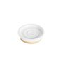 Soap dishes - Soap dish in white polyresin and ash wood Ø11,5x3 cm BA22081 - ANDREA HOUSE