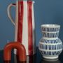 Vases - striped vase and candle terra - AMADEUS