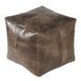 Ottomans - Harper Indoor Genuine Leather Pouf in Brown - MH LONDON
