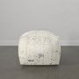 Ottomans - Carrie Indoor Genuine Hairon Pouf in Silver Foil - MH LONDON