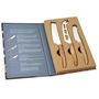 Ustensiles de cuisine - Set de 3 couteaux à fromage en acier inoxydable/pakka 15x25,5x2,5 cm CC17007 - ANDREA HOUSE