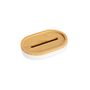 Soap dishes - White polyresin and bamboo wood Soap dish 13x8.5x3 cm BA22151 - ANDREA HOUSE
