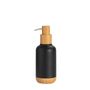 Accessoires à poser - Distributeur de savon en polyrésine noire et bois de bambou Ø7x19 cm BA22164 - ANDREA HOUSE