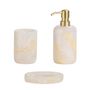 Installation accessories - Polyresin and matte gold. Pearl toothbrush holder Ø7x11 cm BA22173  - ANDREA HOUSE
