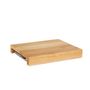 Dessous de plat - Planche à découper en bois d'hévéa avec plateau en acier inoxydable 30,5x24x4 cm CC22049  - ANDREA HOUSE