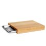 Dessous de plat - Planche à découper en bois d'hévéa avec plateau en acier inoxydable 30,5x24x4 cm CC22049  - ANDREA HOUSE