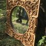 Mirrors - Art Deco Wall Mirror, Black Mirror, Wood Frame Mirror - BHDECOR