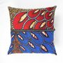 Fabric cushions - CUSHION WAX PAON MIXED BLUE/RED STRASS - HÙMA HOME PARIS