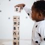 Jouets enfants - Alphabet Blocks - Dix blocs alphabet en bois dans un sac en lin de coton - OOH NOO
