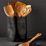 Kitchen utensils - Utensil Holder Ceramic- Dented Crock - Black matt - DUTCHDELUXES